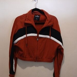 Hollister Rust and Black Bomber Jacket